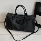 Elegante Lederoptik Reisetasche – Große Weekend Duffle Bag mit Reißverschluss, verstellbaren Trägern & viel Stauraum