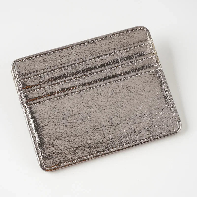 Damen Slim Kartenetui aus PU-Leder – Ultraleichter Kartenhalter für Kreditkarten & Münzen | Dünne Wallet im Casual-Stil