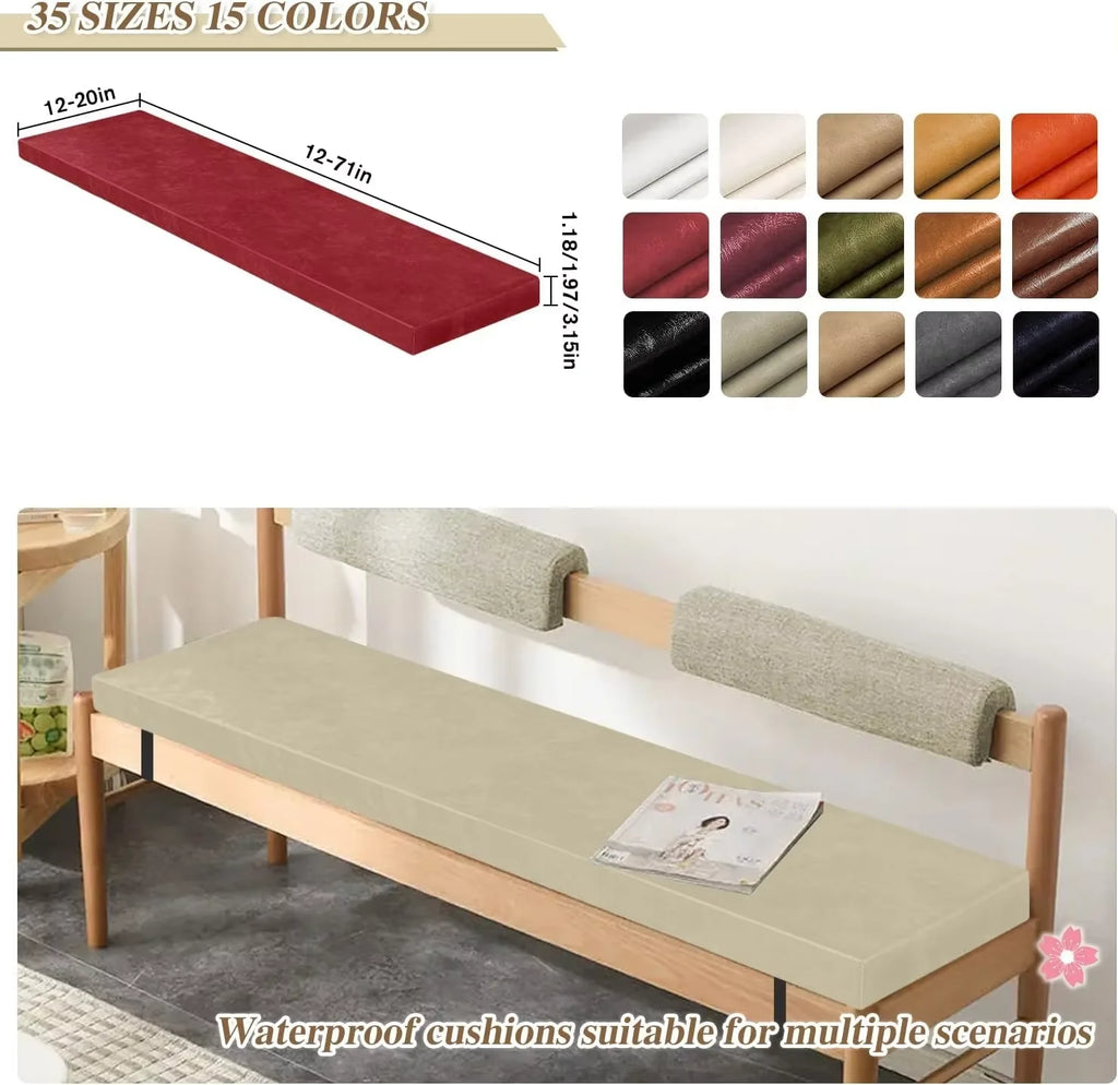 Maßgefertigte wasserdichte Sitzauflage aus Wachsstoff - Komfort Gartenbank- &amp; Stuhlkissen mit Memory-Schaum für Innen &amp; Außen