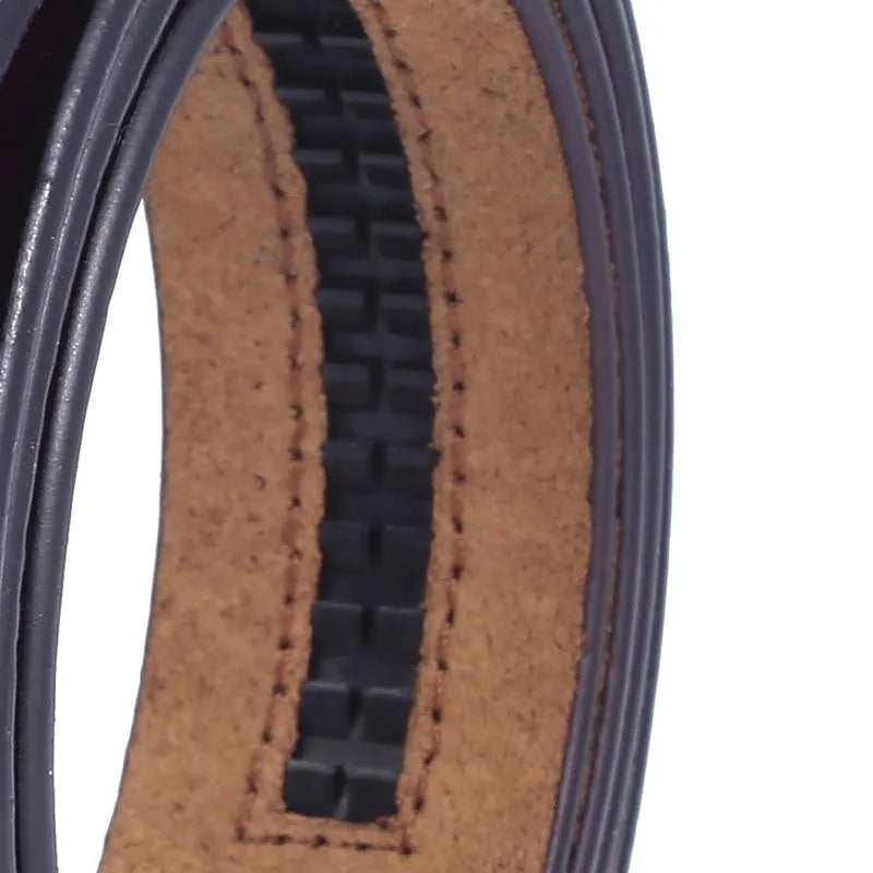 Hochwertiger No Buckle 3,5 cm Leder Gürtel für Herren – Echtes Rindsleder in Schwarz & Braun