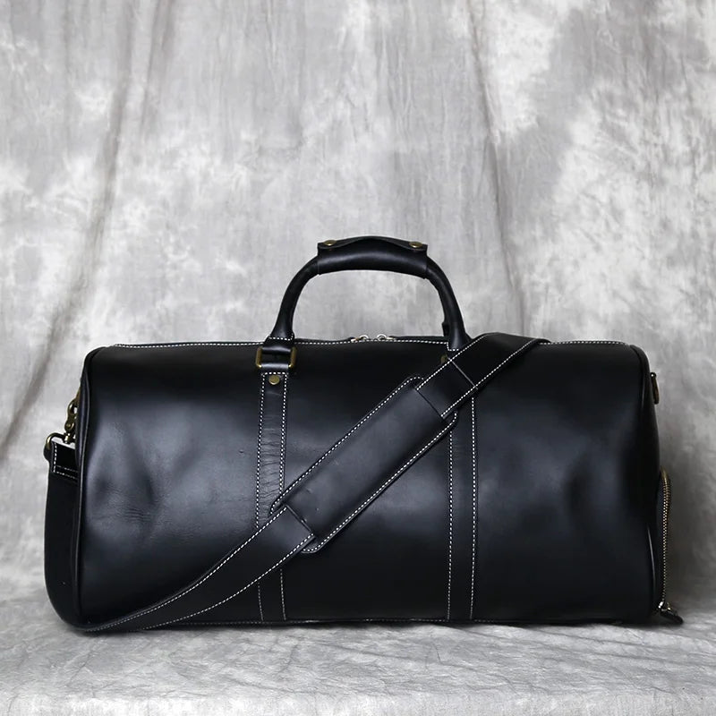 JLFGPJ Bolso de Viaje Retro para Hombre - Große Crazy Horse Leder Reisetasche aus Rindsleder, Bolso de Lona Vintage de un Solo Hombro para Europa y América