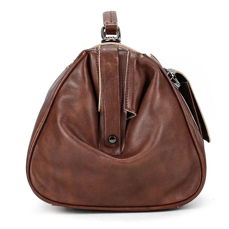 Luxus Leder Reisetasche aus echtem Rindsleder – Sac de voyage exclusif pour hommes pour affaires et voyages, sac de voyage design 45 cm 