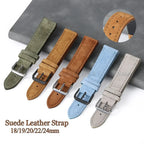 Vintage Uhrenarmband aus echtem Wildleder – Handgenähtes Suede Leder Watchband 18–24 mm für Seiko, Huawei & klassische Armbanduhren