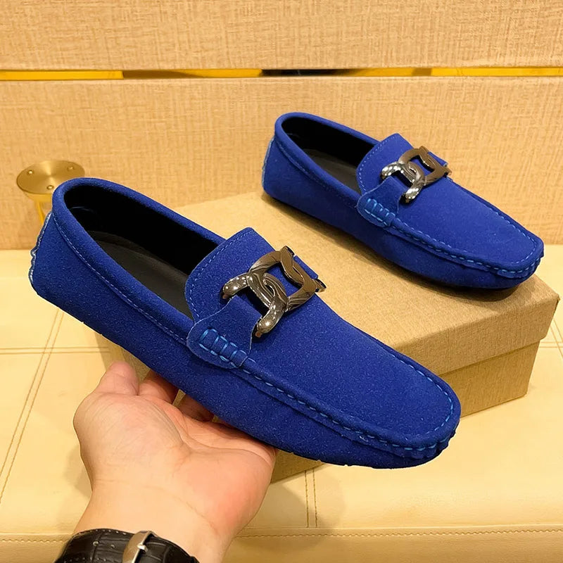 YRZL Herren Loafer in Übergröße bis 48 – Weiche Driving Mokassins aus Velours-Optik, Luxus Slip-On Flats für Alltag & Freizeit