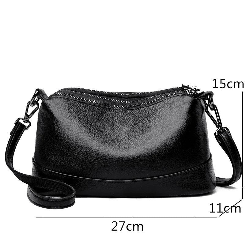 Luxuriöse Damen Schultertasche aus echtem Rindsleder – Designer Handtasche aus weichem Echtleder, elegante Messenger Bag für Frauen