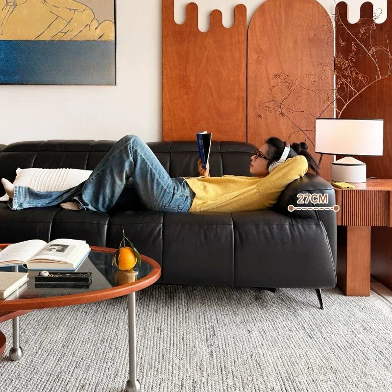 Designer Elektro-Ledersofa mit Schlaffunktion – Großes, verstellbares Luxus Sofa aus Rindsleder, ausziehbar &amp; individuell konfigurierbar 