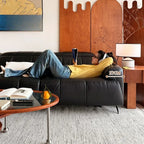 Designer Elektro-Ledersofa mit Schlaffunktion – Großes, verstellbares Luxus Sofa aus Rindsleder, ausziehbar &amp; individuell konfigurierbar 