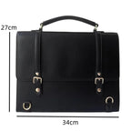 Japanischer Ita Damen & Mädchen Rucksack – PU Leder Preppy Style Backpack mit transparentem Fach, kompakt & stylisch