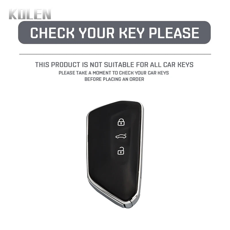 Premium Leder Autoschlüssel Etui für VW Golf 8 (MK8), ID.4, ID.6 – Passend für Skoda Octavia A8, Seat Leon FR MK4 & Cupra