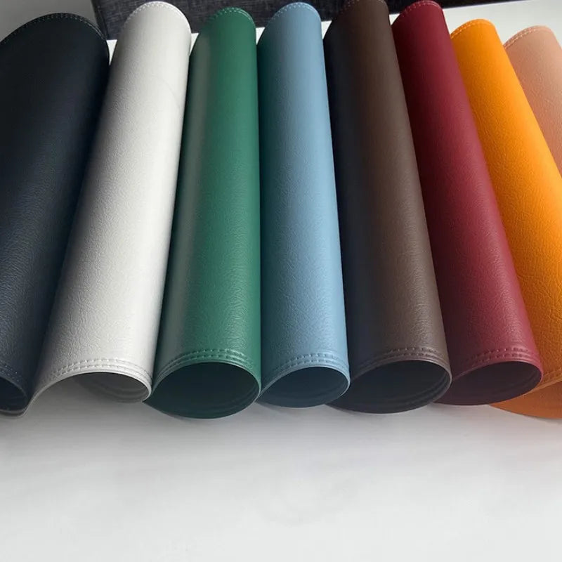 Runde schwarze Kunstleder Tischsets – Geprägte PU-Platzmatten im American Style für Esstisch & festliche Dekoration (1/4/6 Stück)