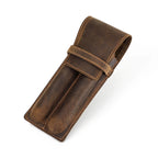 Étui à crayons en cuir Crazy Horse pour 1 à 3 crayons, étui en cuir rétro pour école et bureau 