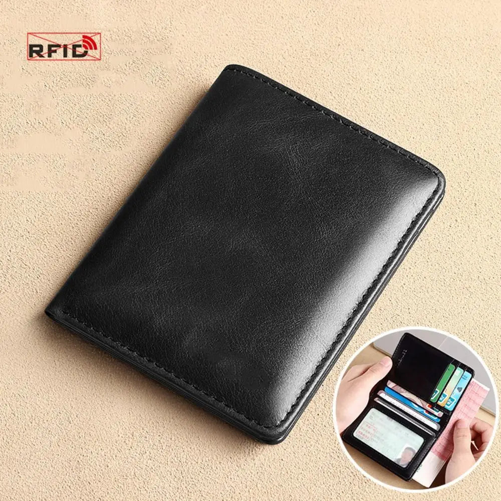 Vintage Herren Mini Geldbörse – Slim Wallet con RFID-Schutz, Kartenhalter y Geldclip para hombre 