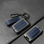 Premium Autoschlüssel Hülle aus Metall & Leder für Lynk & Co 01 & 05 – Robuste Alloy Key Case Cover mit Schlüsselanhänger