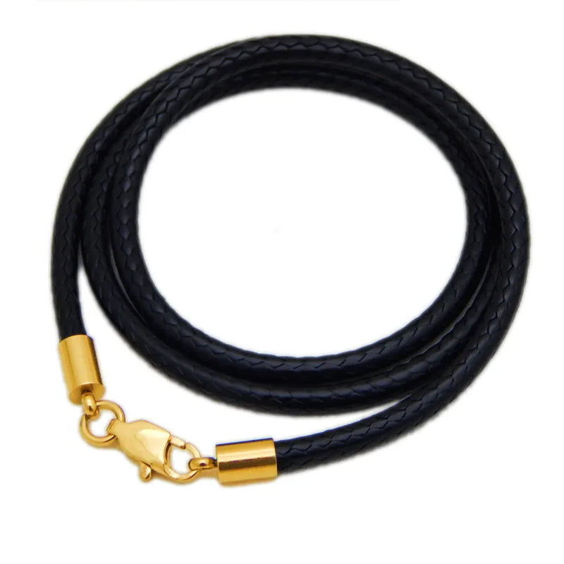 Geflochtene Lederkette Choker Schwarz & Braun – Lederhalskette mit Edelstahlverschluss für Damen & Herren