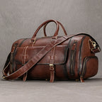 LUUFAN Bolsos de cuero para hombre con bolso de cuero vintage – Bolso de lona Vintage Crazy Horse grande con bolso de mano, bolso de negocios y de fin de semana 