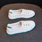 Damen Leder Sneaker Slip-On – Luxus Casual Schuhe aus echtem Leder, flache Designer-Sneakers für Frühjahr &amp; Sommer 