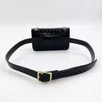 ZDARLBO Damen Hip-Hop Bauchtasche – Krokodil-Optik PU-Leder, Ketten- & Crossbody Bag, Lustige Gürteltasche für Frauen