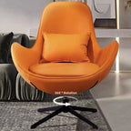 Luxuriöser Nordic Lazy Leder-Einzelsessel mit 360° Drehfunktion – Moderner Relax-Armchair mit Rollen für Wohnzimmer