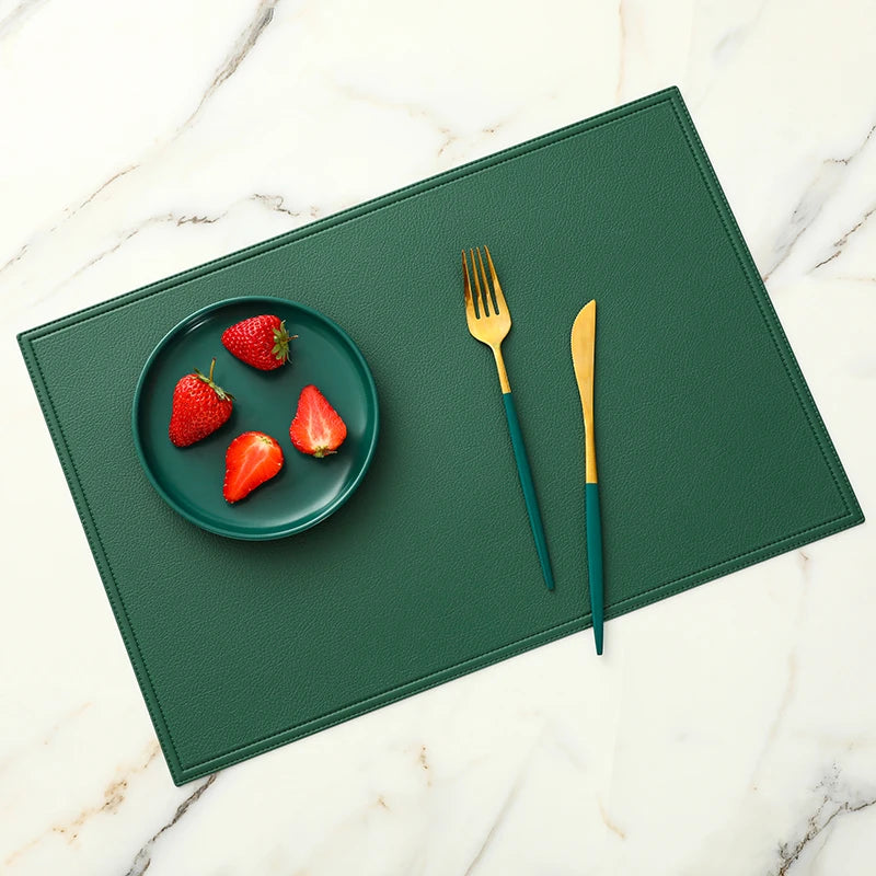 PU Leder Platzsets rund oder rechteckig (4/6 Stück) – Wasserdichte &amp; hitzeisolierende Tischsets im europäischen Stil für Hotel, Restaurant &amp; Zuhause