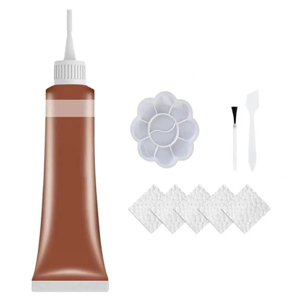 20 ml Kunstleder Reparatur Set – Färbe- &amp; Reparaturcreme mit Pinsel &amp; Spachtel für Autositze, Sofas &amp; Möbel 