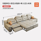 Italienisches Luxus Leder-Ecksofa mit Relaxfunktion – L-Form Wohnlandschaft aus Rindsleder, mit Schlaffunktion und Stauraum