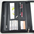 Portafolio de cuero A4 con cubierta de libros – Mapas de documentos comerciales para iPad, publicaciones y tarjetas | Elegante PU-Leder Schreib- &amp; Organizationsmappe 