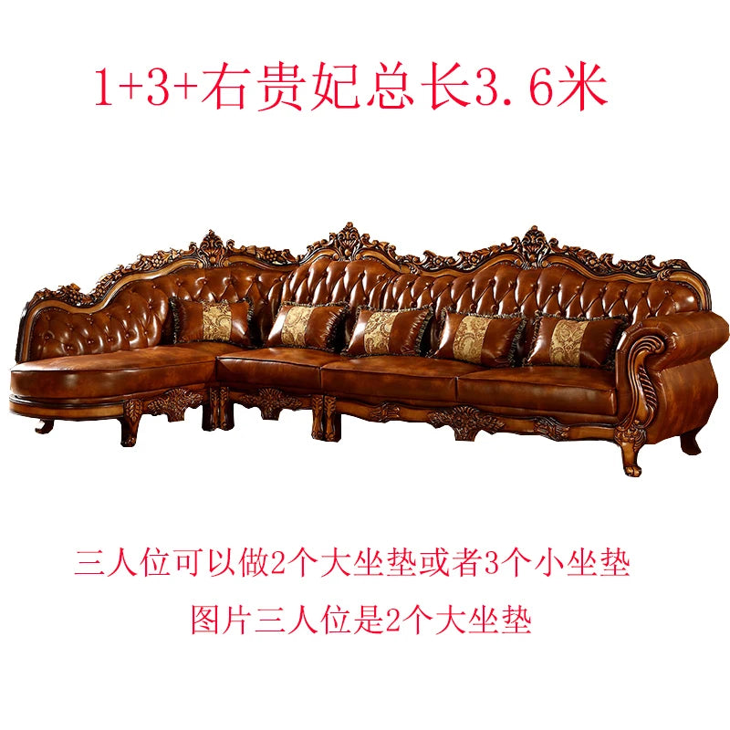Europäisches Designer Leder-Ecksofa im Mid-Century-Stil – U-Form Wohnlandschaft aus Rindsleder mit Schlaffunktion, hochwertiges Luxussofa für das Wohnzimmer