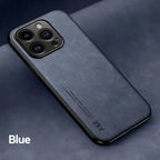 Luxus Magnetische Schafsleder iPhone Hülle – Matte Leder Case mit Soft Bumper für iPhone 7 bis iPhone 16 Pro Max