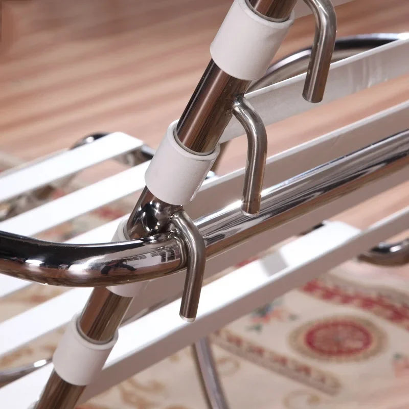 Antiker Designer-Loungesessel aus Edelstahl mit Lederarmlehnen – Luxus Freizeit-Sessel im modernen Minimalstil für Wohnzimmer