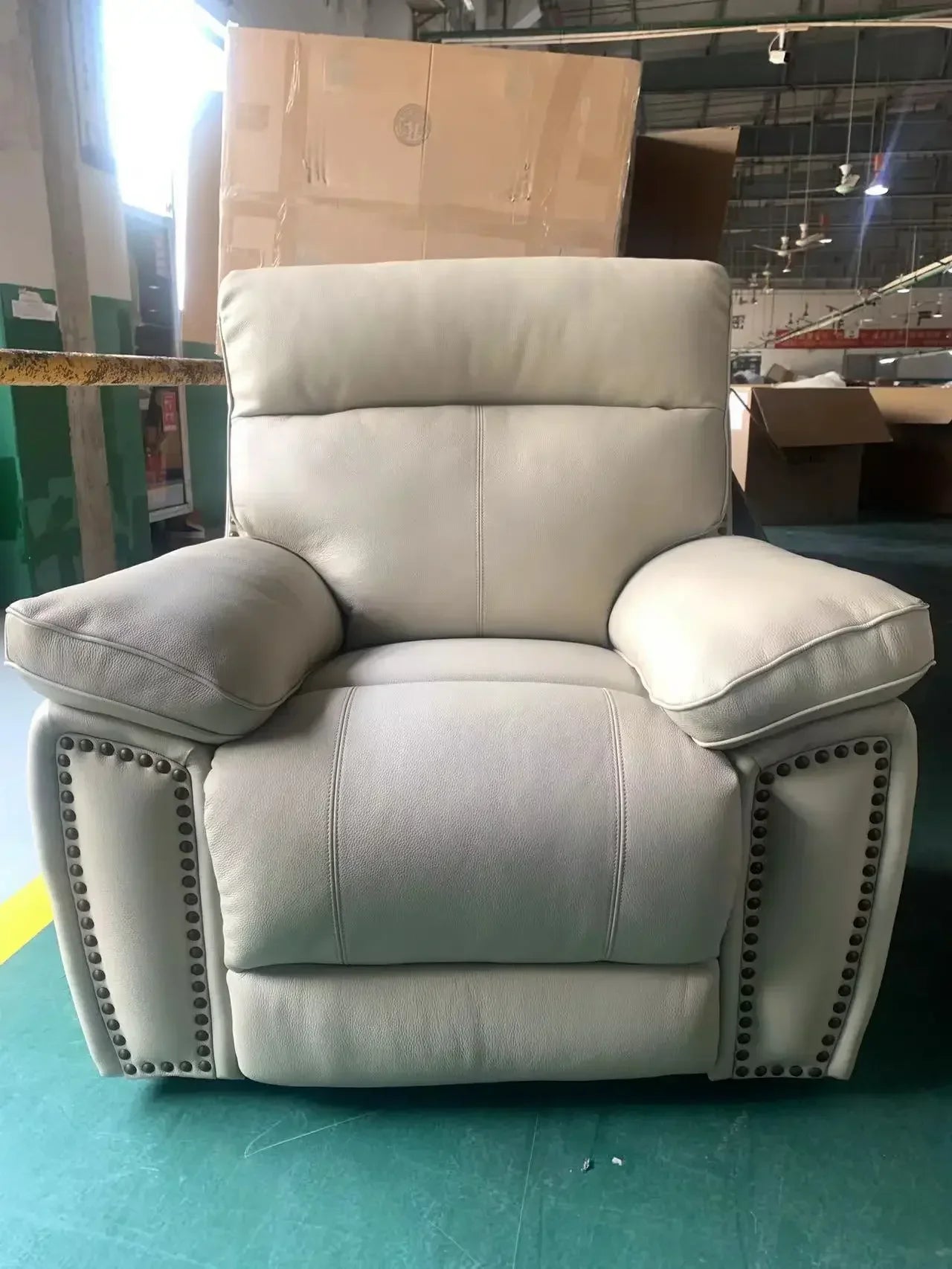 Ensemble de canapé-lit électrique à 3 places en bois – Style américain, canapé inclinable électrique pour la chambre de femme, salon de vie confortable 