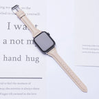 Schmales Lederarmband für Apple Watch – Elegantes Slim Leather Strap für Damen 38–45 mm & Ultra 49 mm mit Metallschließe