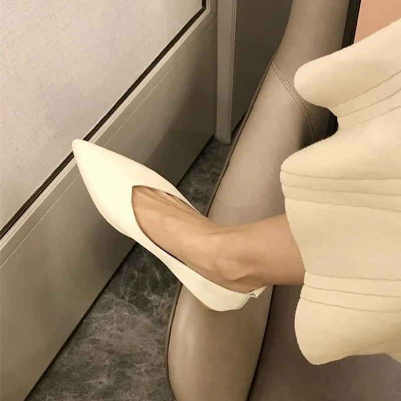 AIYUQI Damen Flats – Slip-On Pointed Toe Lederschuhe, bequeme Bootsschuhe aus echtem Leder, Frühling & Herbst, große Größen 34-44