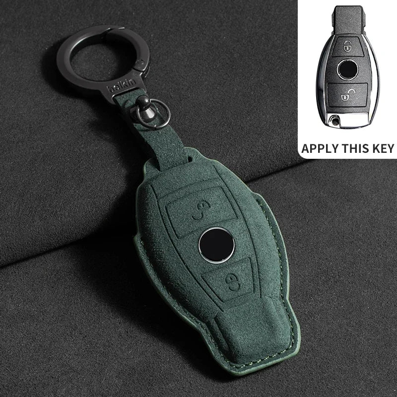 Wildleder Autoschlüssel Hülle für Mercedes-Benz – Edles Key Case Cover für E-Klasse W213/W205, CLA & AMG Modelle (2018–2020)