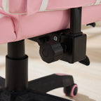 Ergonomischer Racing Gaming Chair in Pink – Höhenverstellbarer Leder-Drehstuhl mit High-Back Rückenlehne, Fußstütze & Massagefunktion