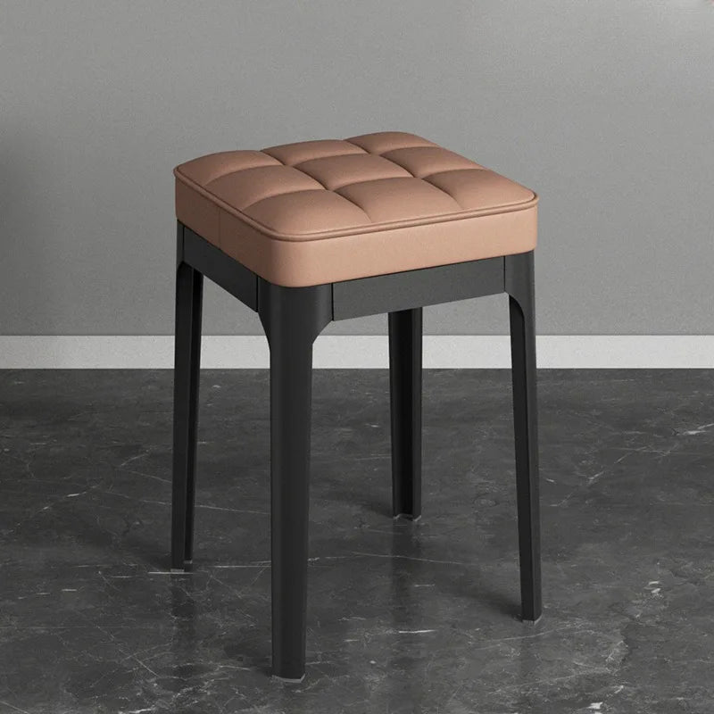 Bunte PU-Esshocker mit dicker Polsterung – Stapelbarer Designer-Sitzhocker für Restaurant, Küche & kleine Räume