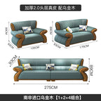 Canapé-lit nordique en cuir au design minimaliste – Canapé-lit modulaire en forme de L/U au canapé-lit avec meubles en bois massif