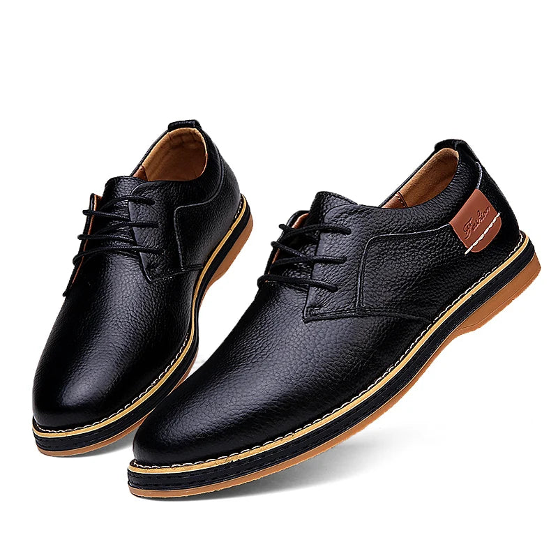 Chaussures Oxford pour hommes en cuir véritable – Chaussures richelieu élégantes au style italien, confort et luxe jusqu'à la taille 48 