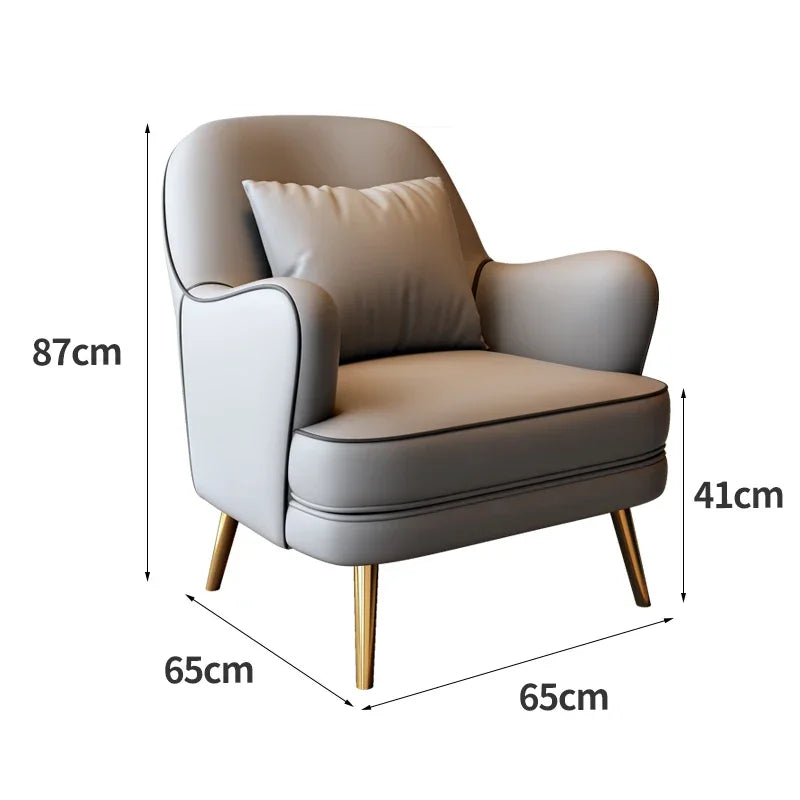 Luxuriöser Designer-Armchair im nordischen Stil – Stabiler Lounge- & Lesesessel mit Rückenstütze für Wohnzimmer & Hotel