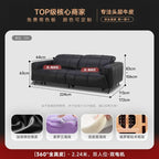 Designer Elektro-Ledersofa mit Schlaffunktion – Großes, verstellbares Luxus Sofa aus Rindsleder, ausziehbar &amp; individuell konfigurierbar 