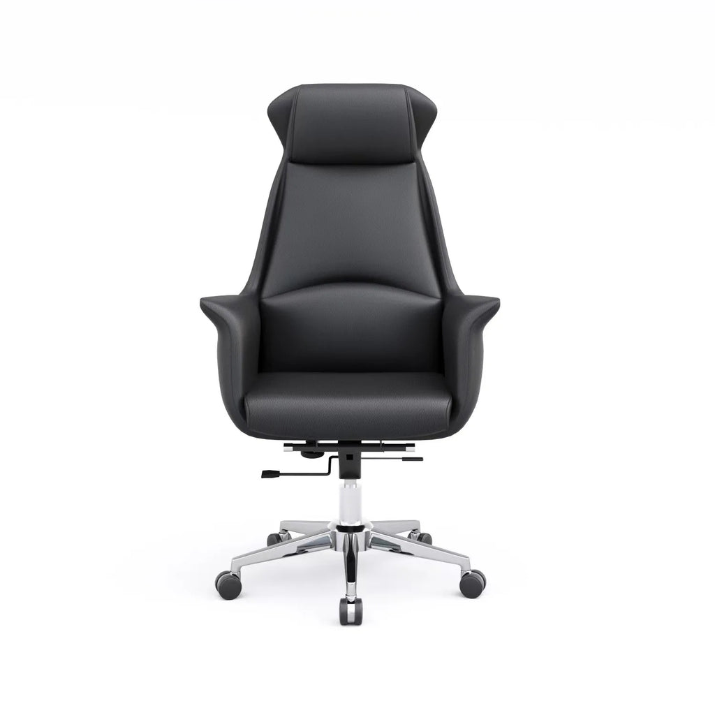 Boss Bürostuhl mit hoher Rückenlehne aus Leder – Silla de oficina ejecutiva Drehbarer en estilo ligero y lujoso para oficinas, estudios y reuniones 
