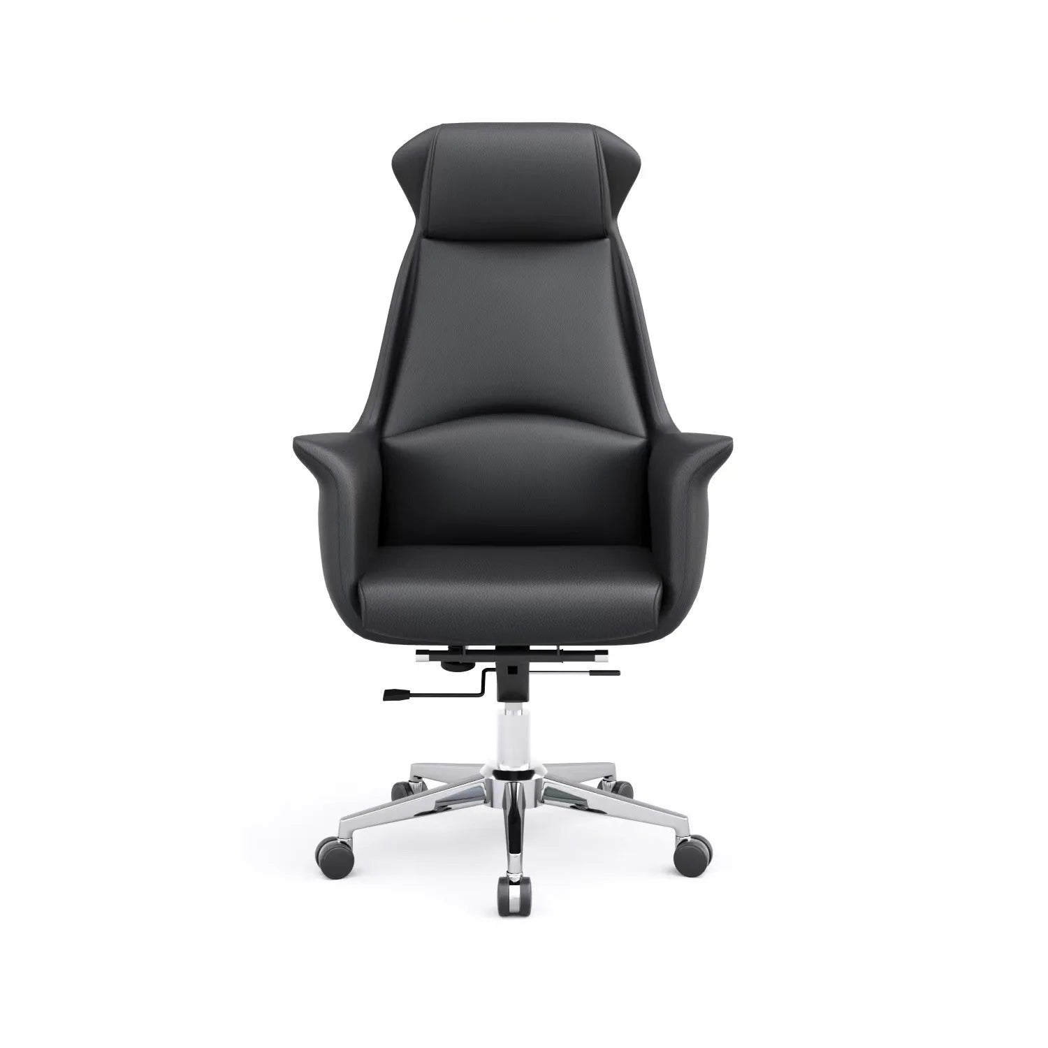 Boss Bürostuhl mit hoher Rückenlehne aus Leder – Drehbarer Executive Office Chair im Light-Luxury Stil für Büro, Studium & Meetings