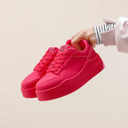 Damen Plateau Sneaker Grün – Chunky Lace-Up Sneakers aus Kunstleder im Hip-Hop Style für Frühling & Herbst