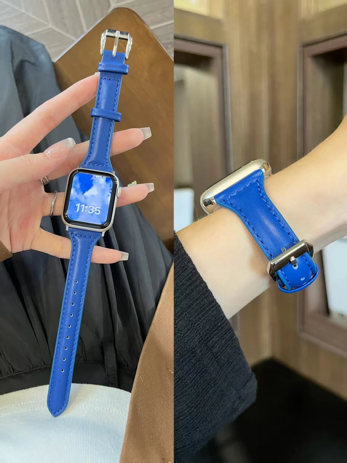 Elegantes Leder Loop Armband für Apple Watch Damen – Hochwertiges Leather Strap 38–46 mm & 49 mm für Series 1–11, SE & Ultra