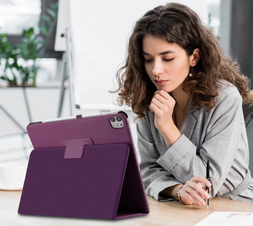 PU Leder Flip Case für iPad Air 13 (2024 M2) & iPad Pro 12.9 – Smart Cover mit Auto Wake & Standfunktion (2015–2022)