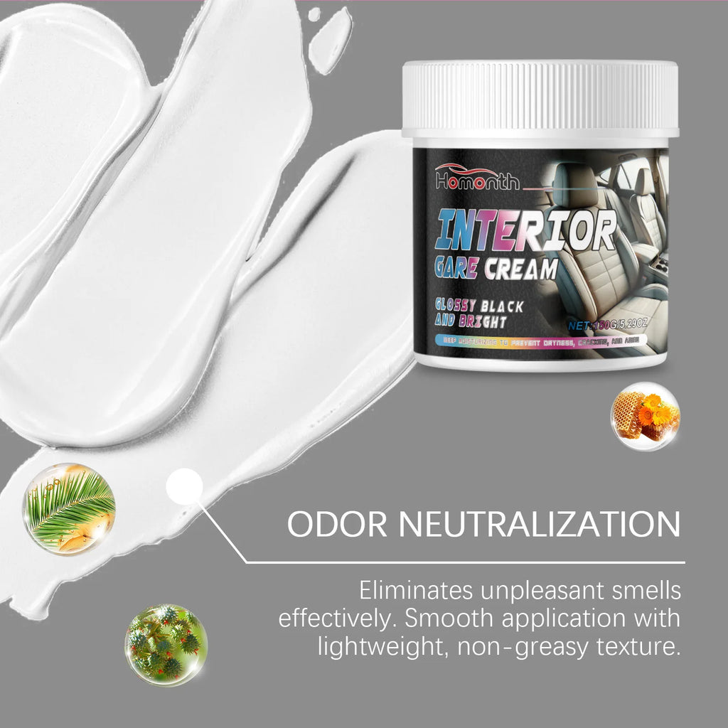 Leder Innenraum Pflegecreme mit Bienenwachs – Auto Leder Restaurationscreme für Glanz, Schutz & Fleckenentfernung (150 g)