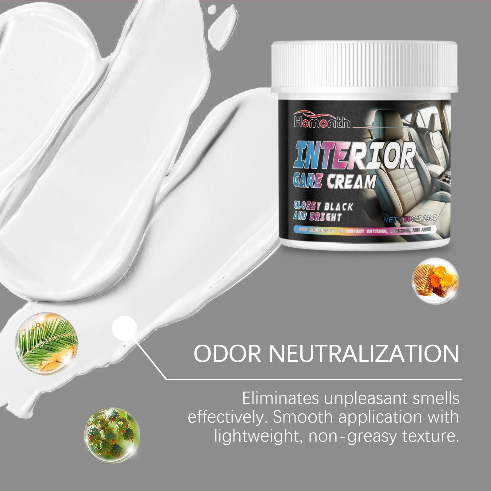 Leder Innenraum Pflegecreme mit Bienenwachs – Auto Leder Restaurationscreme für Glanz, Schutz & Fleckenentfernung (150 g)