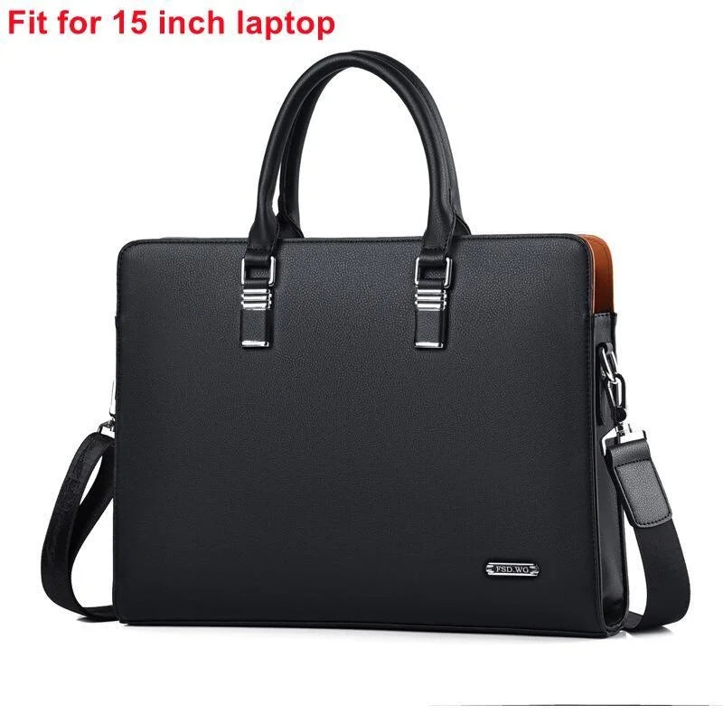 MOTAORA Herren PU-Leder Laptoptasche - Maletín de negocios y bolso bandolera para portátiles de 14 a 15,6 pulgadas, Arbeit &amp; Büro 