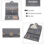 Miss Lulu Damen Geldbörse – Langes PU-Leder Portemonnaie mit Reißverschluss, Kartenfächern, Münzfach & Handyfach