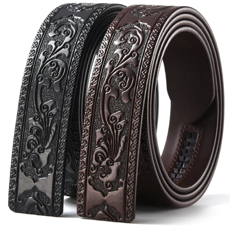 Luxuriöser Herren Ledergürtel mit Automatikverschluss – Schwarz Braun