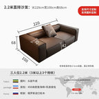 Nordisches Luxus Leder-Ecksofa im minimalistaischen Design – Designer Lounge Sofa aus Rindsleder, modernes Relax-Sofa für Wohnzimmer &amp; Salon